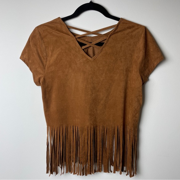 Sophia + Zeke Suede Fringe Top - Picture 2 of 3
